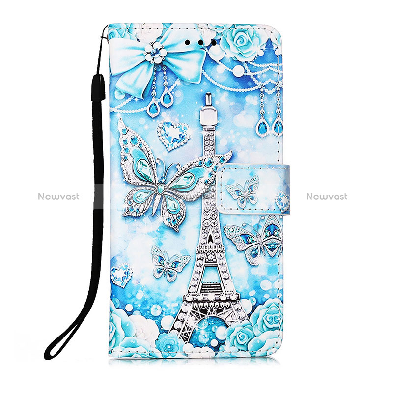 Leather Case Stands Fashionable Pattern Flip Cover Holder Y02B for Xiaomi Mi 10S 5G Mint Blue