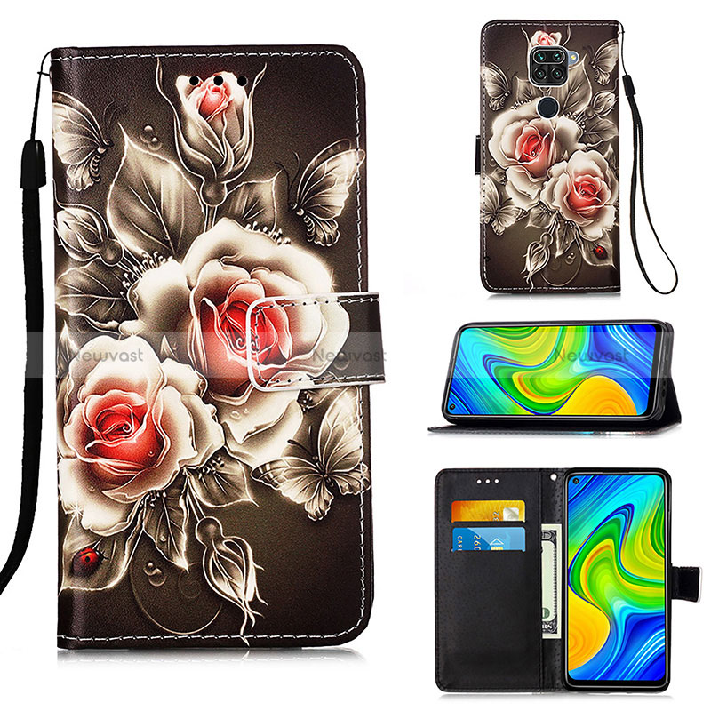 Leather Case Stands Fashionable Pattern Flip Cover Holder Y02B for Xiaomi Redmi 10X 4G