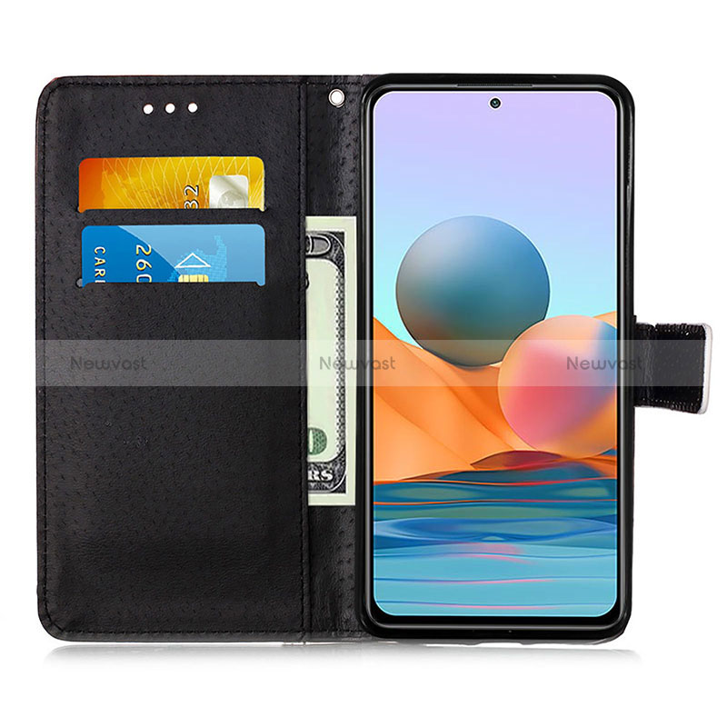 Leather Case Stands Fashionable Pattern Flip Cover Holder Y02B for Xiaomi Redmi Note 10 Pro 4G