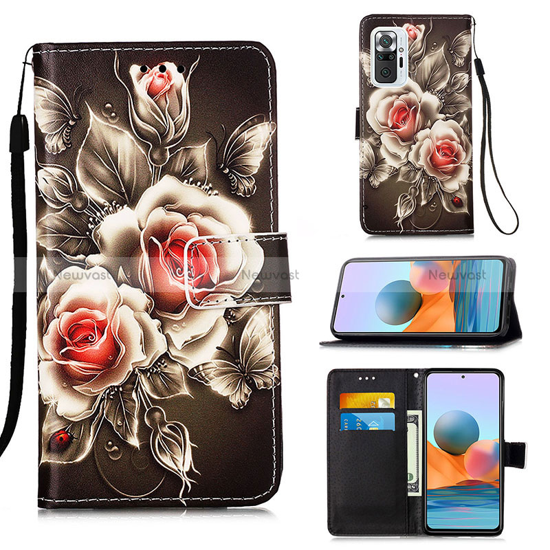 Leather Case Stands Fashionable Pattern Flip Cover Holder Y02B for Xiaomi Redmi Note 10 Pro Max