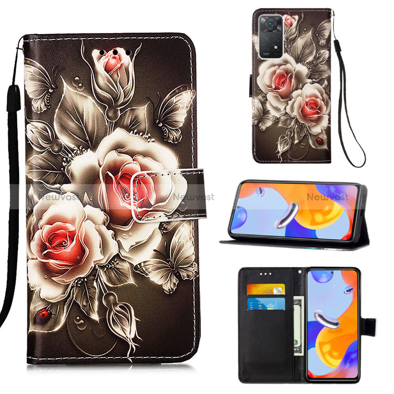 Leather Case Stands Fashionable Pattern Flip Cover Holder Y02B for Xiaomi Redmi Note 11 Pro 4G