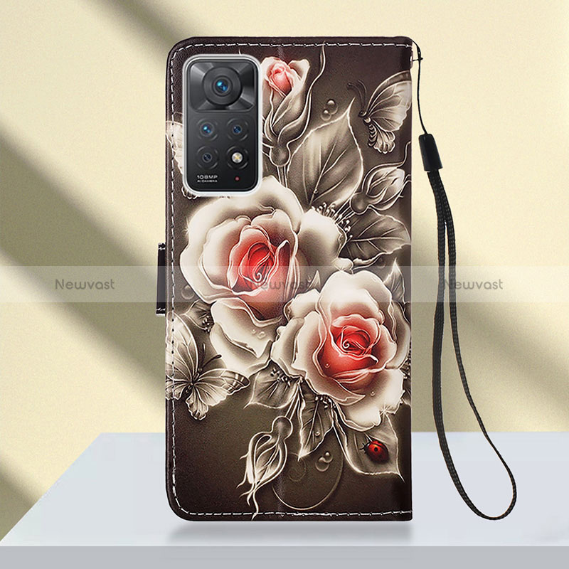 Leather Case Stands Fashionable Pattern Flip Cover Holder Y02B for Xiaomi Redmi Note 11 Pro 4G