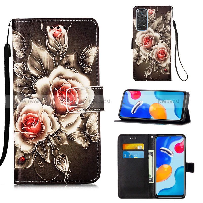 Leather Case Stands Fashionable Pattern Flip Cover Holder Y02B for Xiaomi Redmi Note 11S 4G