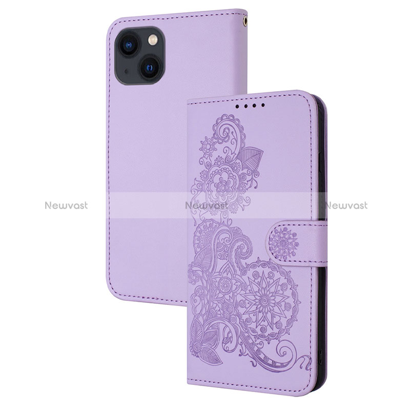 Leather Case Stands Fashionable Pattern Flip Cover Holder Y02X for Apple iPhone 13