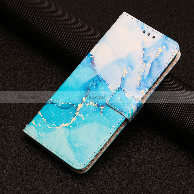 Leather Case Stands Fashionable Pattern Flip Cover Holder Y02X for Google Pixel 7 Pro 5G Blue