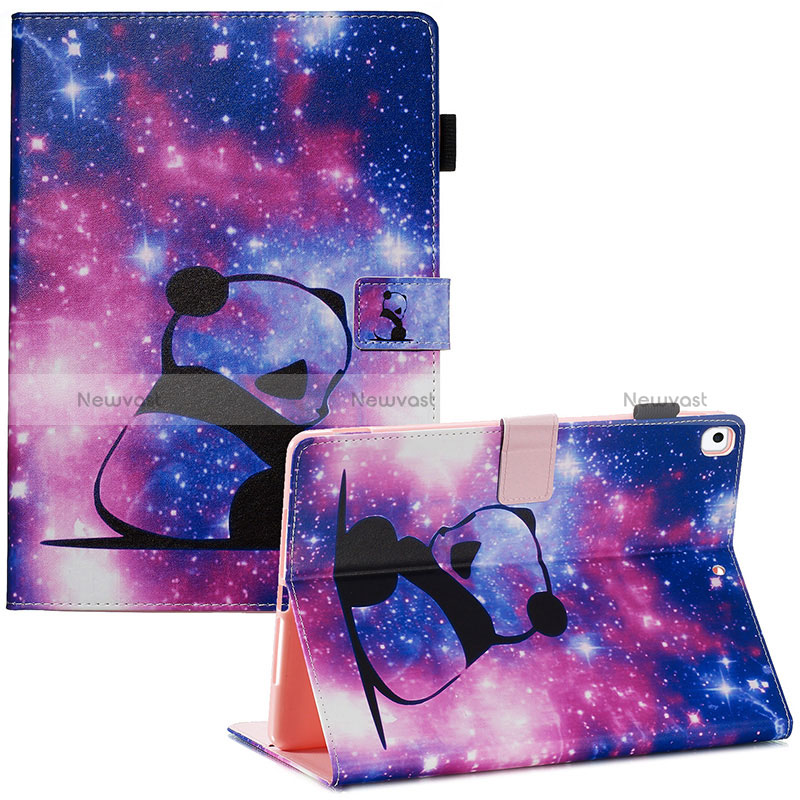 Leather Case Stands Fashionable Pattern Flip Cover Holder Y03B for Apple iPad 10.2 (2019) Purple