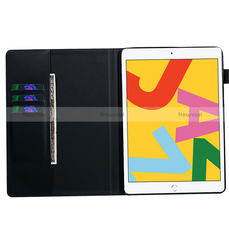Leather Case Stands Fashionable Pattern Flip Cover Holder Y03B for Apple iPad 10.2 (2020)