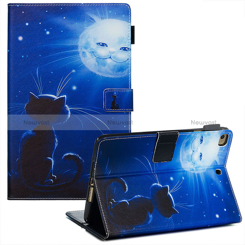 Leather Case Stands Fashionable Pattern Flip Cover Holder Y03B for Apple iPad Mini 4 Blue