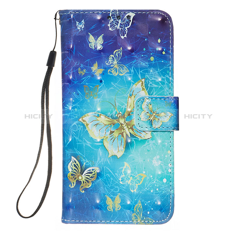 Leather Case Stands Fashionable Pattern Flip Cover Holder Y03B for Samsung Galaxy A01 SM-A015 Sky Blue