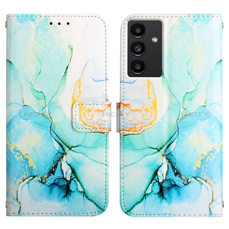 Leather Case Stands Fashionable Pattern Flip Cover Holder Y03B for Samsung Galaxy A04s Green