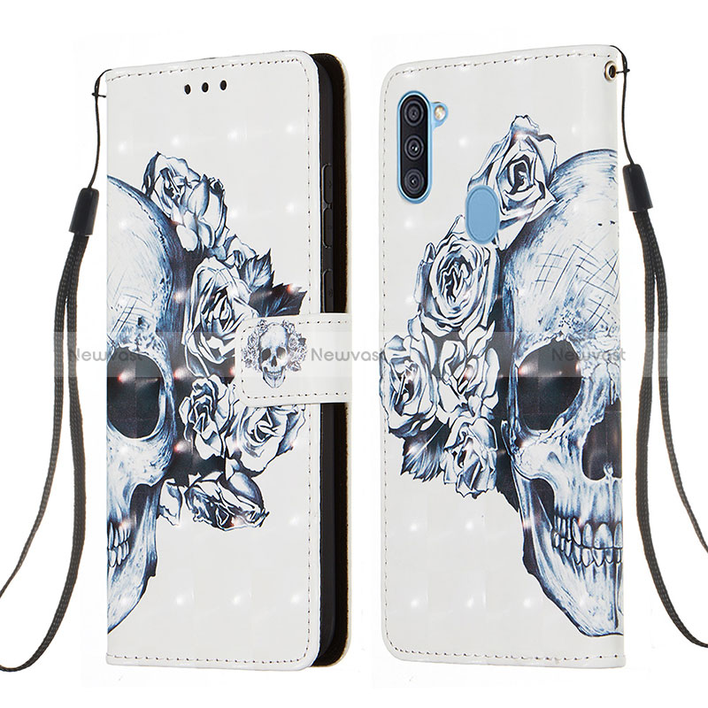 Leather Case Stands Fashionable Pattern Flip Cover Holder Y03B for Samsung Galaxy A11