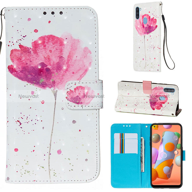 Leather Case Stands Fashionable Pattern Flip Cover Holder Y03B for Samsung Galaxy A11