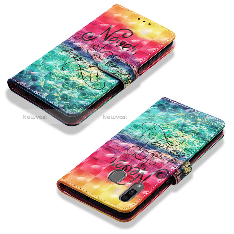 Leather Case Stands Fashionable Pattern Flip Cover Holder Y03B for Samsung Galaxy A30