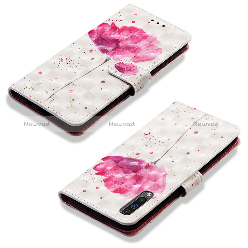 Leather Case Stands Fashionable Pattern Flip Cover Holder Y03B for Samsung Galaxy A30S Pink