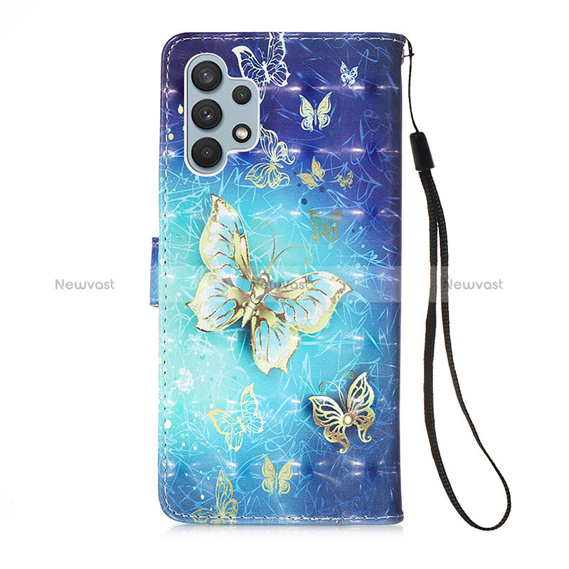 Leather Case Stands Fashionable Pattern Flip Cover Holder Y03B for Samsung Galaxy A32 5G