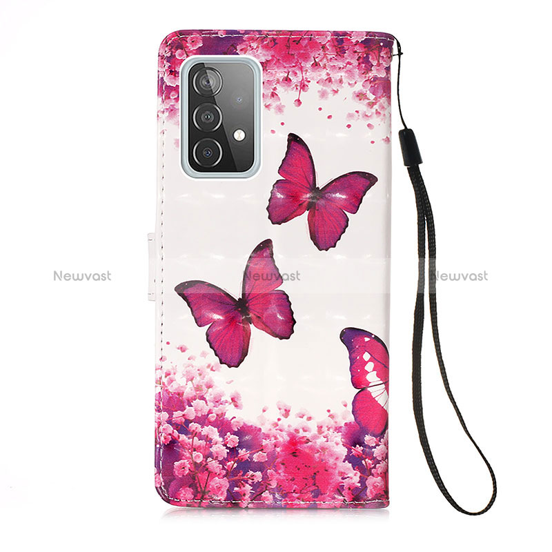 Leather Case Stands Fashionable Pattern Flip Cover Holder Y03B for Samsung Galaxy A52 4G