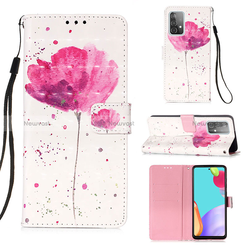 Leather Case Stands Fashionable Pattern Flip Cover Holder Y03B for Samsung Galaxy A52 4G