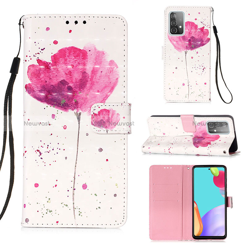 Leather Case Stands Fashionable Pattern Flip Cover Holder Y03B for Samsung Galaxy A52s 5G