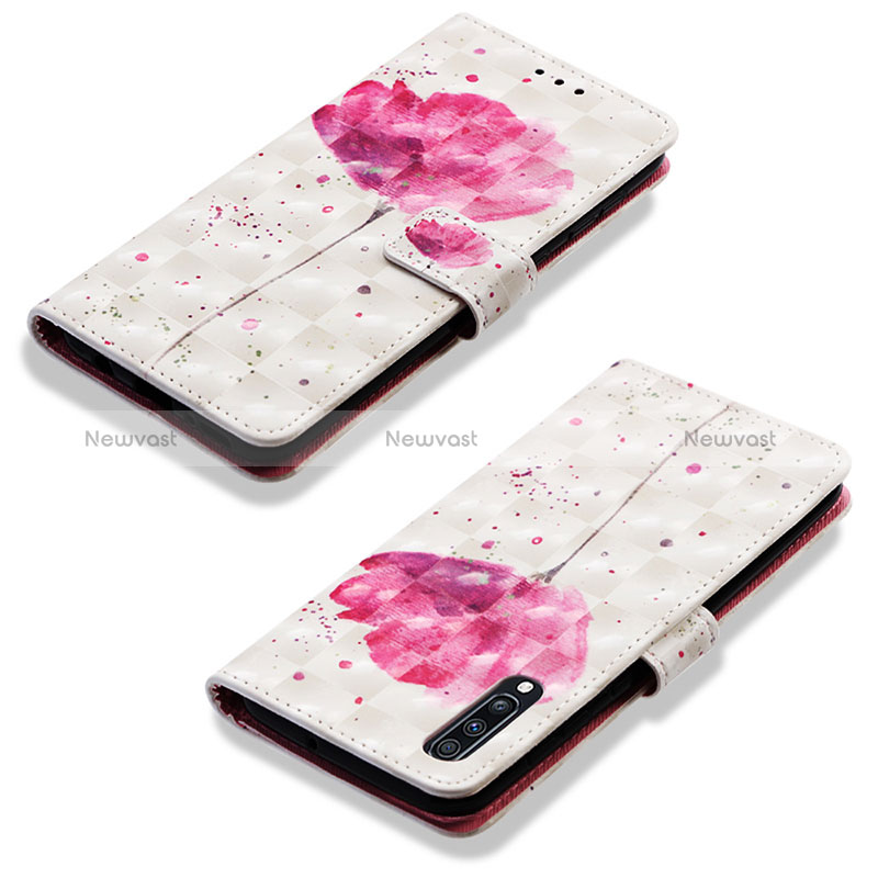 Leather Case Stands Fashionable Pattern Flip Cover Holder Y03B for Samsung Galaxy A70S Pink