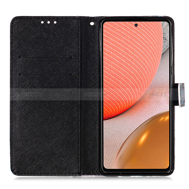 Leather Case Stands Fashionable Pattern Flip Cover Holder Y03B for Samsung Galaxy A72 4G