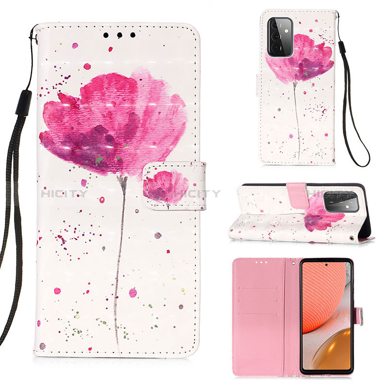 Leather Case Stands Fashionable Pattern Flip Cover Holder Y03B for Samsung Galaxy A72 5G