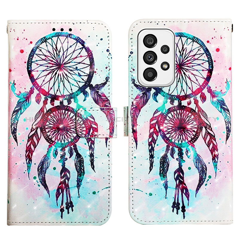 Leather Case Stands Fashionable Pattern Flip Cover Holder Y03B for Samsung Galaxy A73 5G