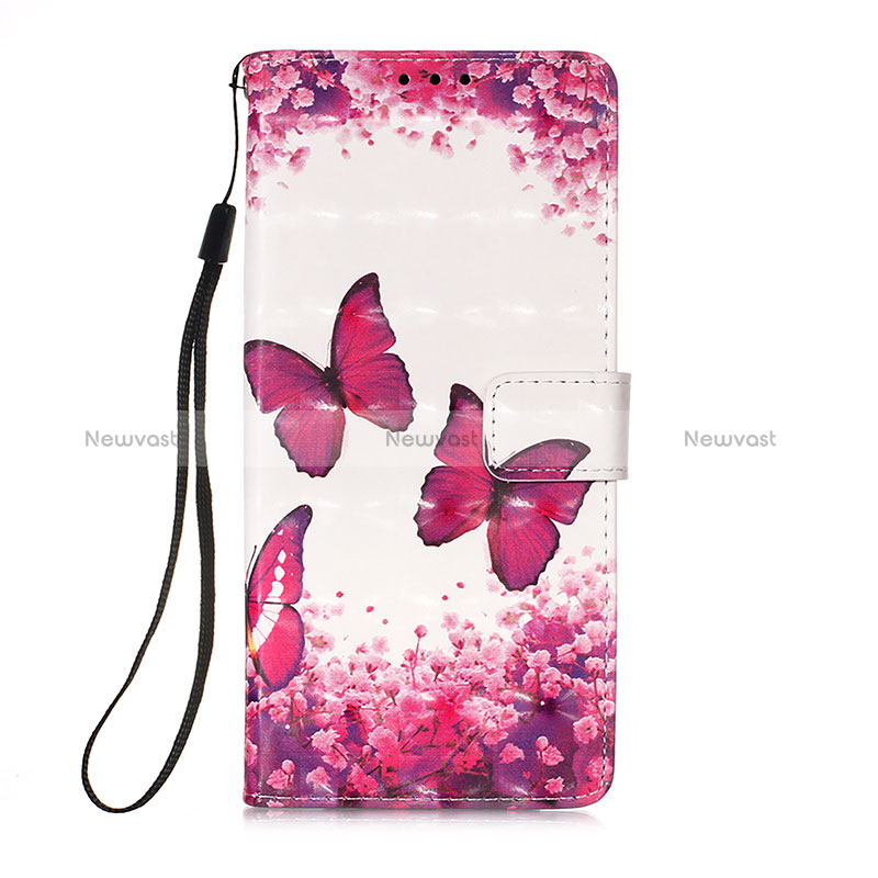 Leather Case Stands Fashionable Pattern Flip Cover Holder Y03B for Samsung Galaxy F02S SM-E025F Hot Pink