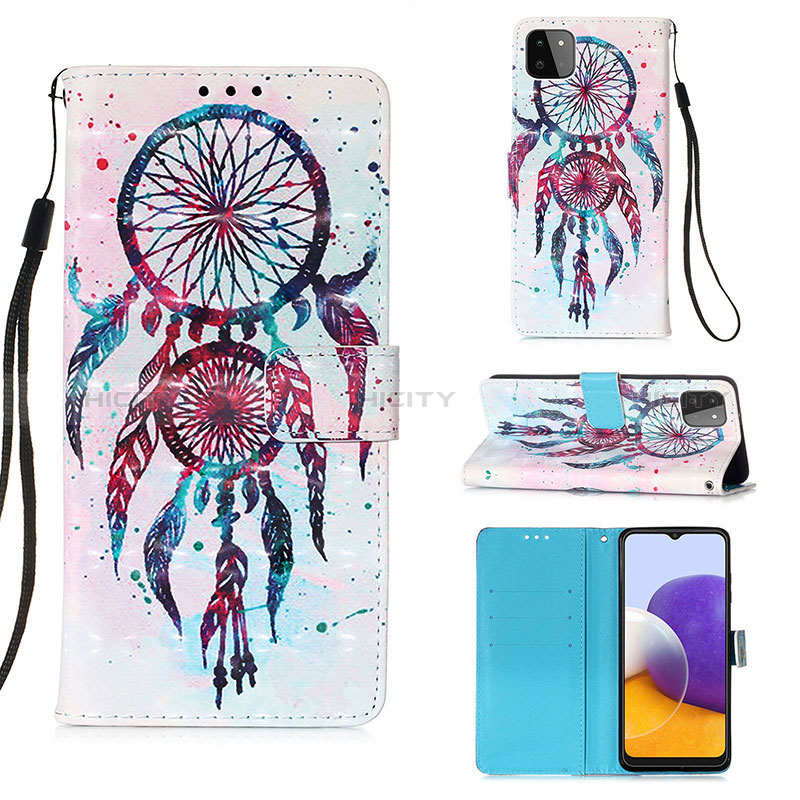 Leather Case Stands Fashionable Pattern Flip Cover Holder Y03B for Samsung Galaxy F42 5G