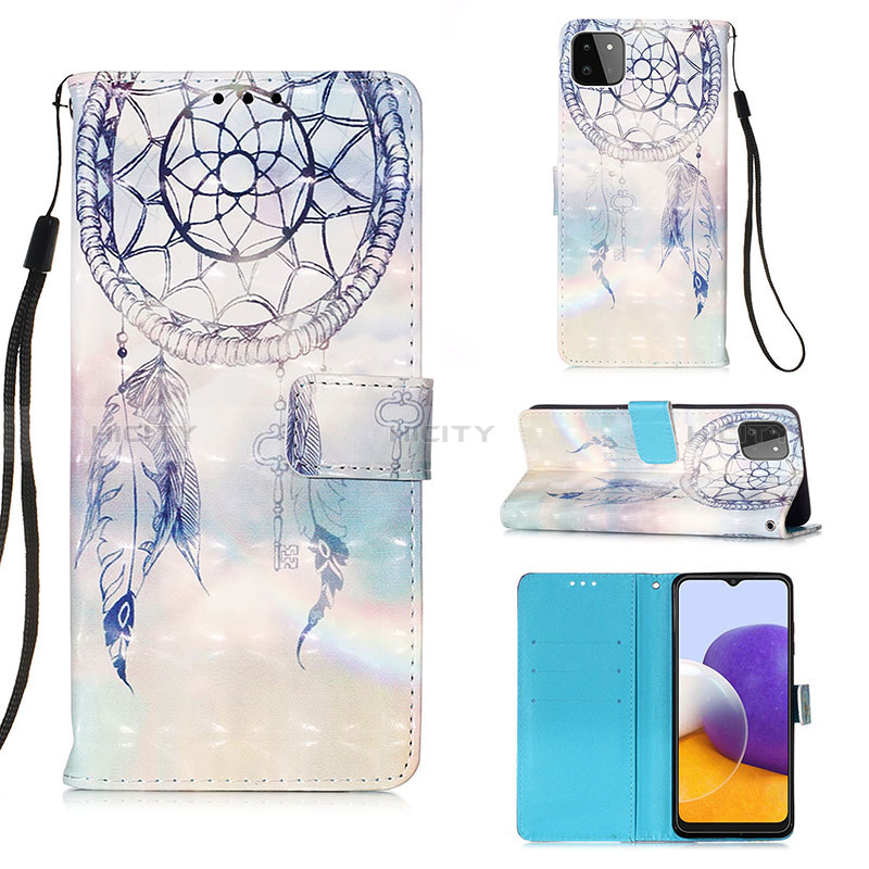 Leather Case Stands Fashionable Pattern Flip Cover Holder Y03B for Samsung Galaxy F42 5G