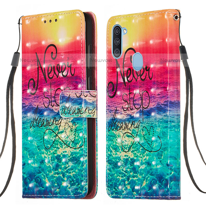 Leather Case Stands Fashionable Pattern Flip Cover Holder Y03B for Samsung Galaxy M11