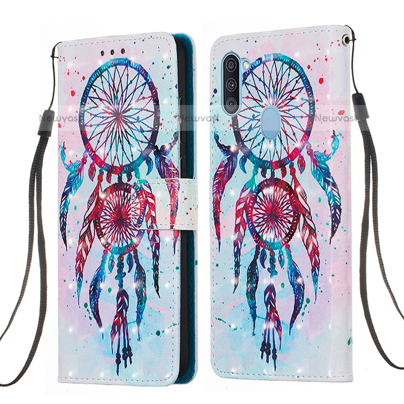 Leather Case Stands Fashionable Pattern Flip Cover Holder Y03B for Samsung Galaxy M11 Mixed