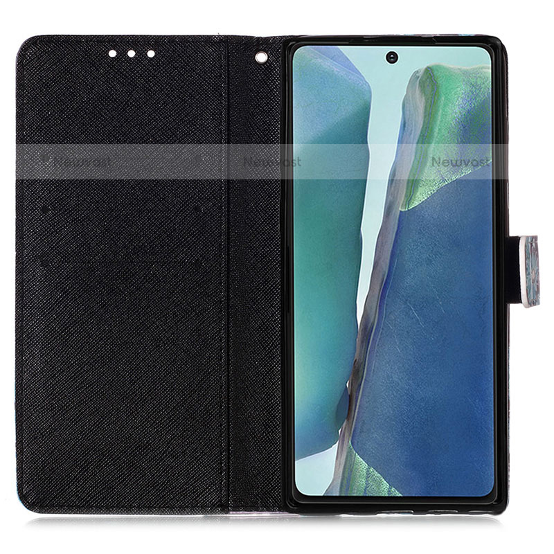 Leather Case Stands Fashionable Pattern Flip Cover Holder Y03B for Samsung Galaxy Note 20 5G