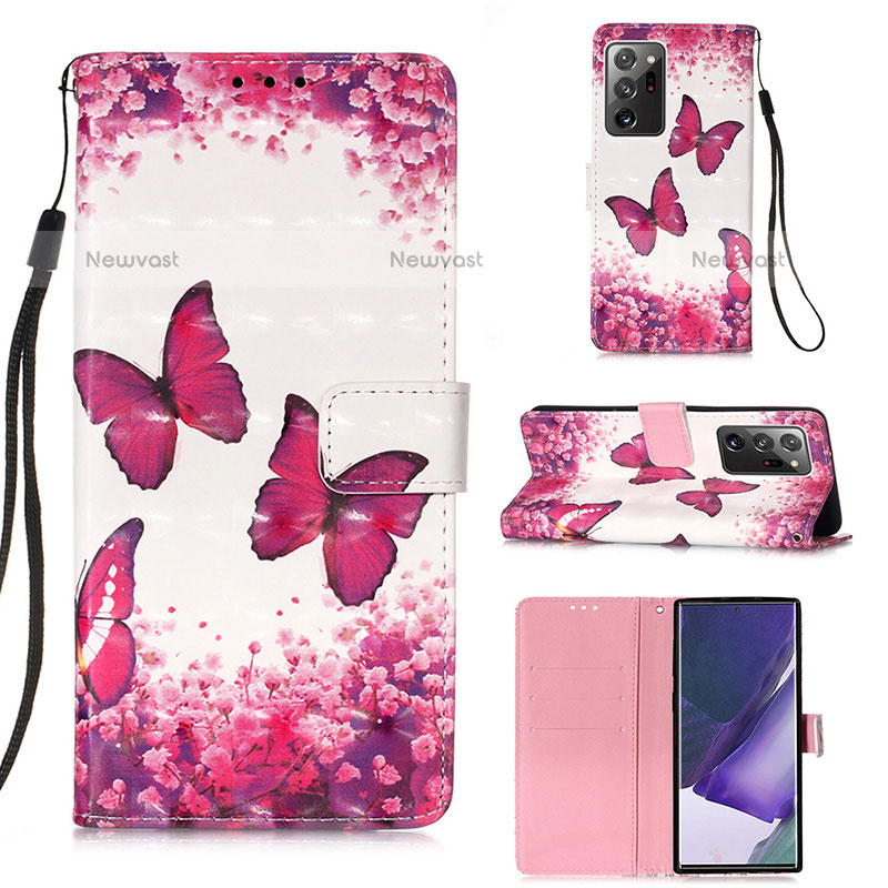 Leather Case Stands Fashionable Pattern Flip Cover Holder Y03B for Samsung Galaxy Note 20 Ultra 5G