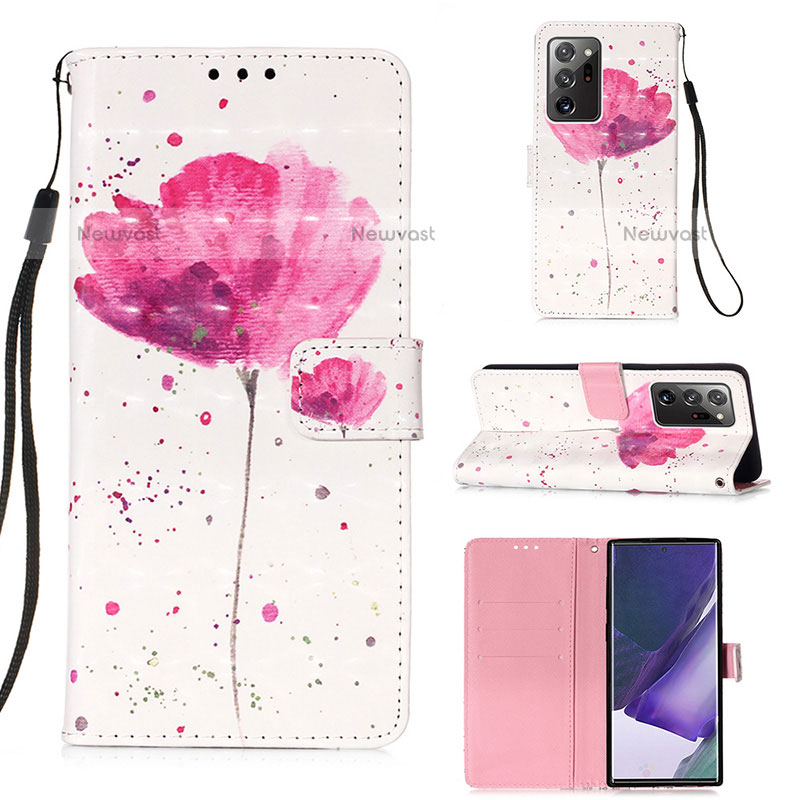 Leather Case Stands Fashionable Pattern Flip Cover Holder Y03B for Samsung Galaxy Note 20 Ultra 5G