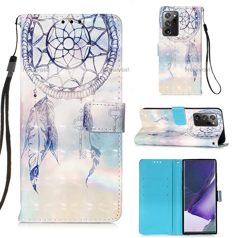 Leather Case Stands Fashionable Pattern Flip Cover Holder Y03B for Samsung Galaxy Note 20 Ultra 5G