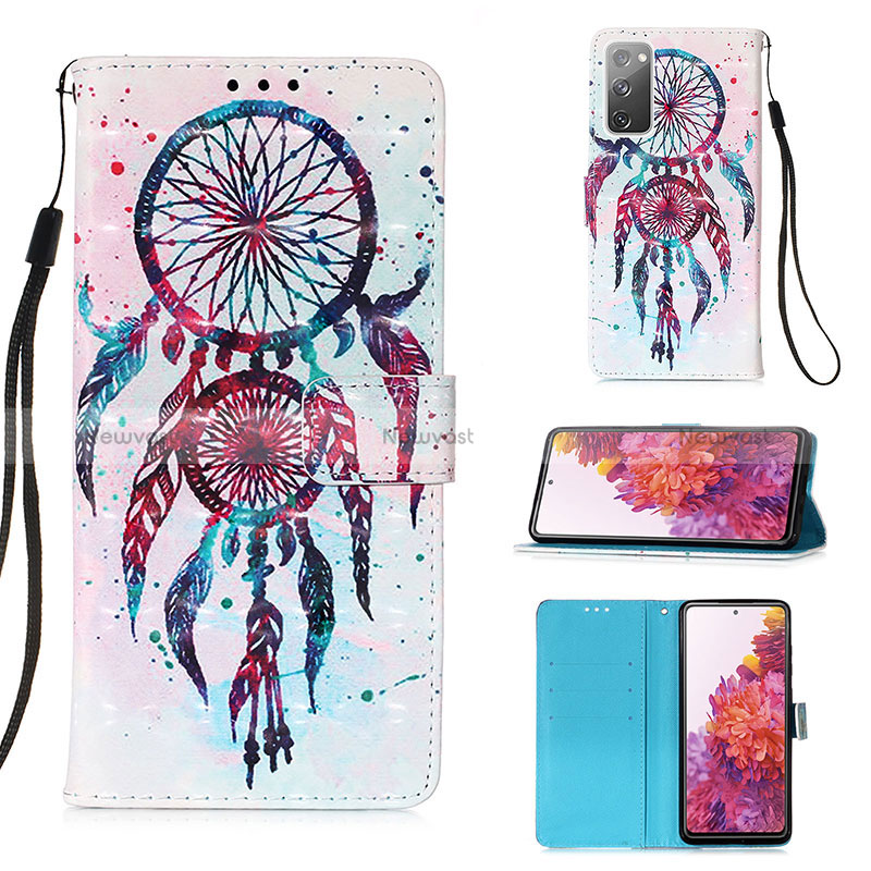 Leather Case Stands Fashionable Pattern Flip Cover Holder Y03B for Samsung Galaxy S20 FE (2022) 5G