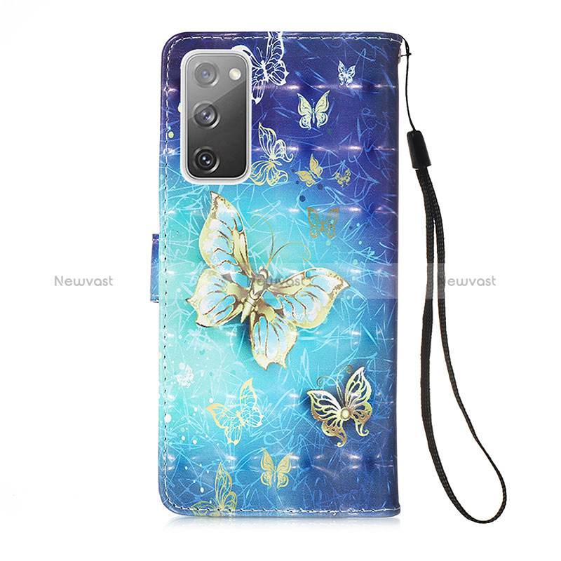 Leather Case Stands Fashionable Pattern Flip Cover Holder Y03B for Samsung Galaxy S20 FE 4G