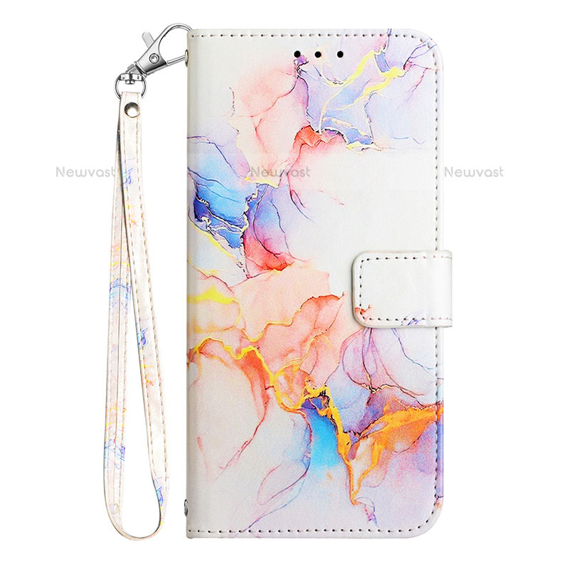 Leather Case Stands Fashionable Pattern Flip Cover Holder Y03B for Samsung Galaxy S21 5G