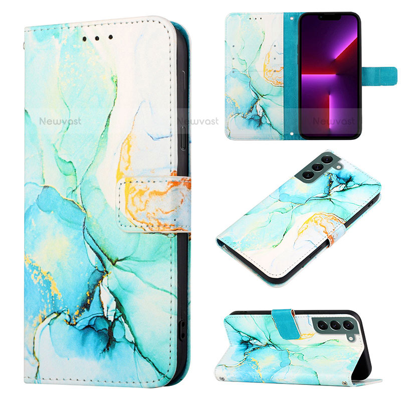 Leather Case Stands Fashionable Pattern Flip Cover Holder Y03B for Samsung Galaxy S22 5G