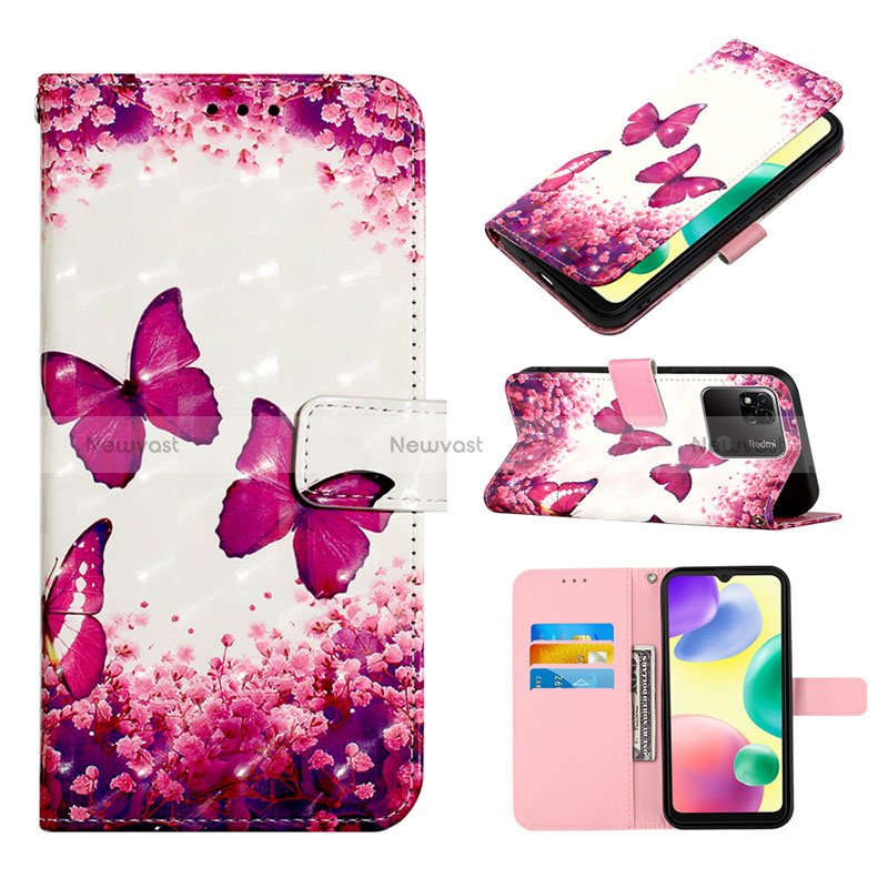 Leather Case Stands Fashionable Pattern Flip Cover Holder Y03B for Xiaomi POCO C3