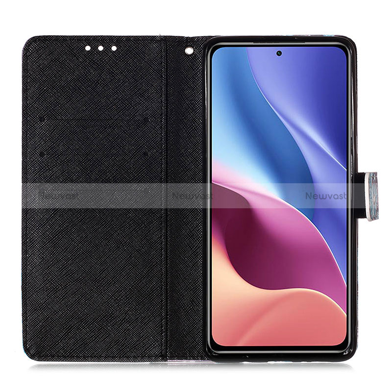 Leather Case Stands Fashionable Pattern Flip Cover Holder Y03B for Xiaomi Poco F3 5G