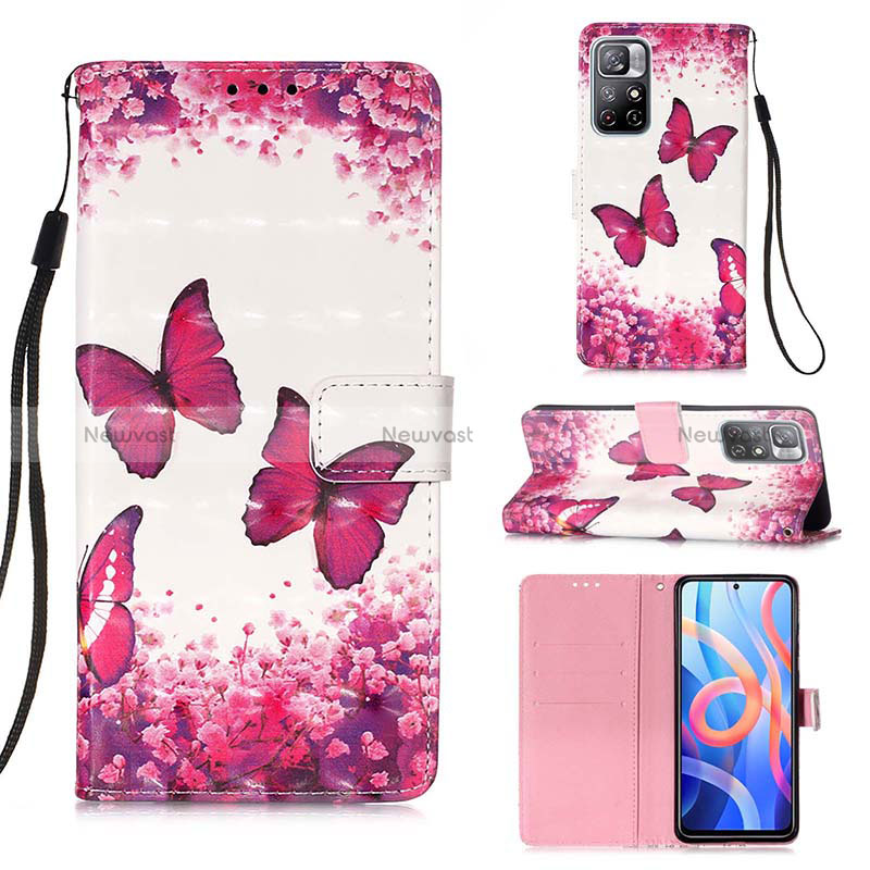 Leather Case Stands Fashionable Pattern Flip Cover Holder Y03B for Xiaomi Poco M4 Pro 5G