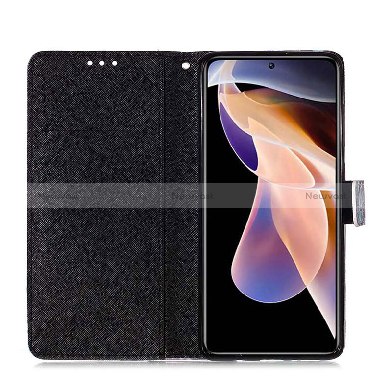 Leather Case Stands Fashionable Pattern Flip Cover Holder Y03B for Xiaomi Poco X4 NFC