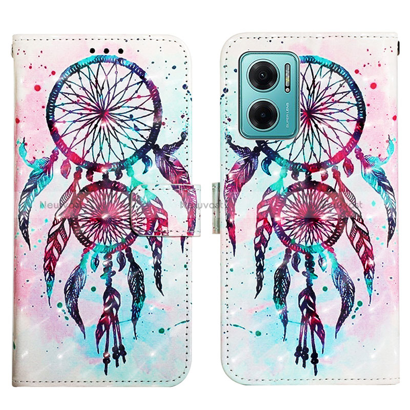 Leather Case Stands Fashionable Pattern Flip Cover Holder Y03B for Xiaomi Redmi 10 Prime Plus 5G Colorful