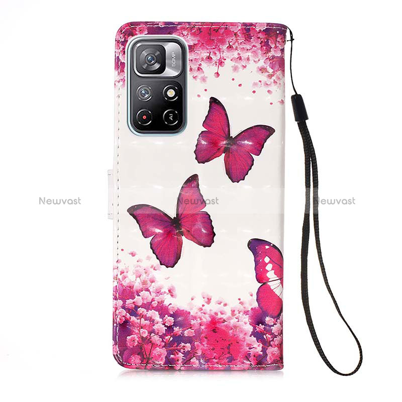 Leather Case Stands Fashionable Pattern Flip Cover Holder Y03B for Xiaomi Redmi Note 11 5G