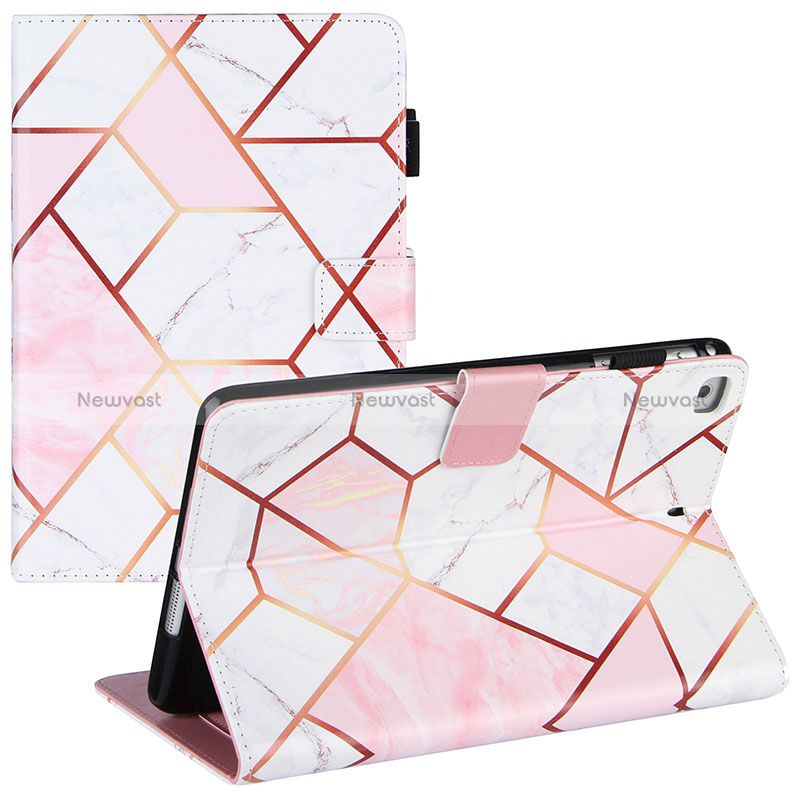 Leather Case Stands Fashionable Pattern Flip Cover Holder Y04B for Apple iPad Mini 4 Pink