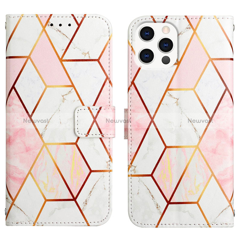 Leather Case Stands Fashionable Pattern Flip Cover Holder Y04B for Apple iPhone 13 Pro