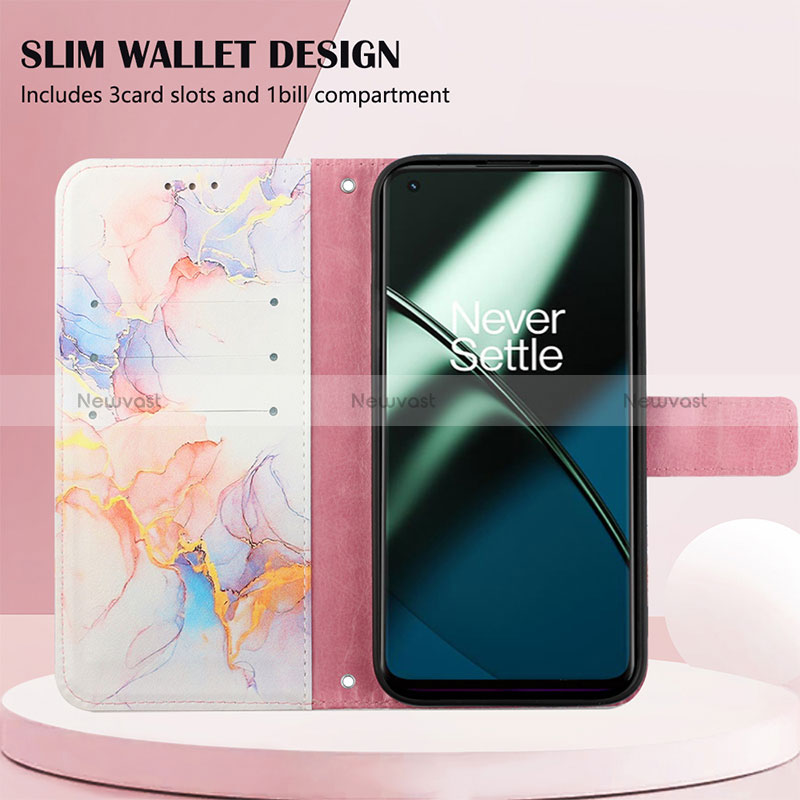 Leather Case Stands Fashionable Pattern Flip Cover Holder Y04B for OnePlus 11 5G