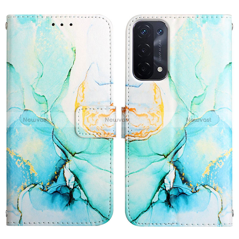 Leather Case Stands Fashionable Pattern Flip Cover Holder Y04B for Oppo A54 5G