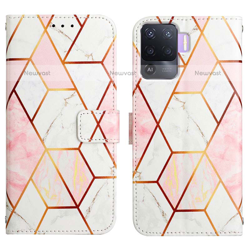 Leather Case Stands Fashionable Pattern Flip Cover Holder Y04B for Oppo A94 4G